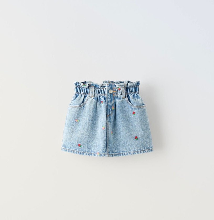 Zara YENİ çiçekli kot etek - Görsel 2