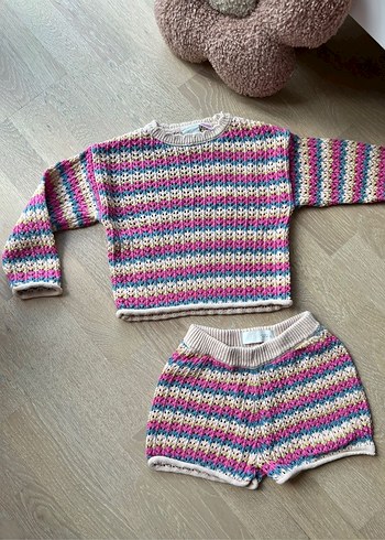 Zara çizgili triko takım - Görsel 2