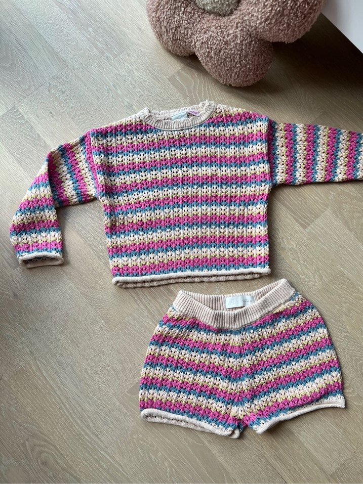 Zara çizgili triko takım - Görsel 2