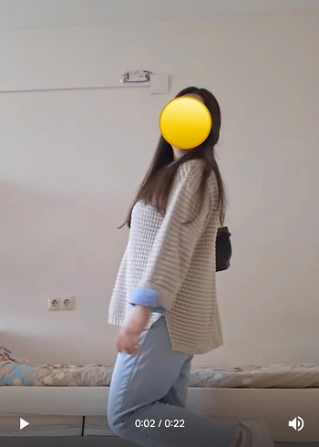 Bej Örgü Kadın Triko Kazak - Görsel 4