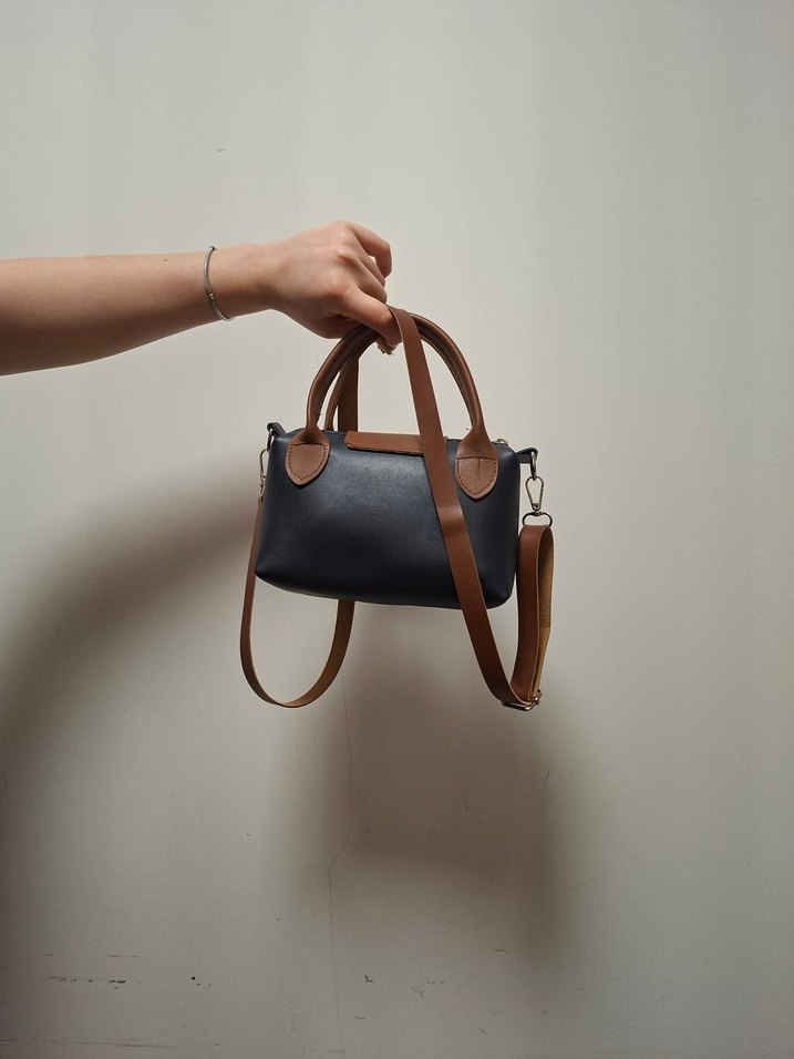 Kahverengi Baskılı Deri Kadın Çanta - Görsel 2