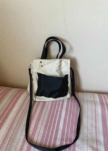 Minimalist Beyaz Gri Kadın Çanta