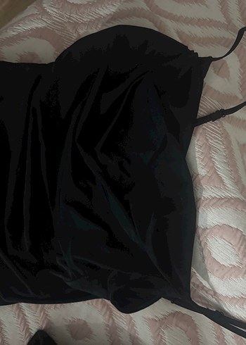 Siyah Drapeli Strappy Büstiyer