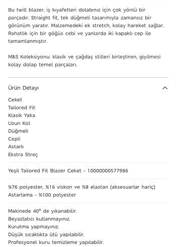 Marks & Spencer Marks and spencer Twill kumaş takkm