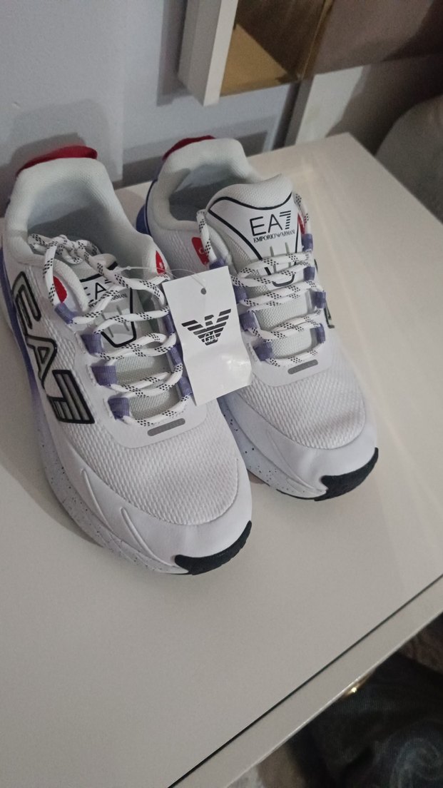 Renkli Baskılı Beyaz Bağcıklı Erkek Spor Ayakkabı - Görsel 2