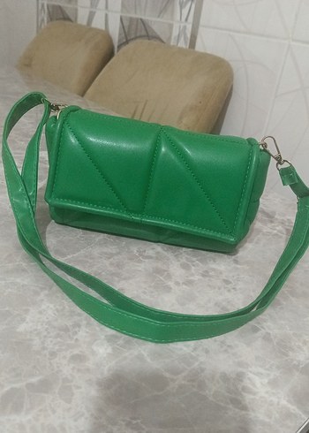 Yeşil Deri Kadın Omuz Çantası - Görsel 3