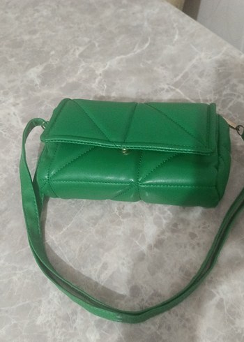 Yeşil Deri Kadın Omuz Çantası - Görsel 2
