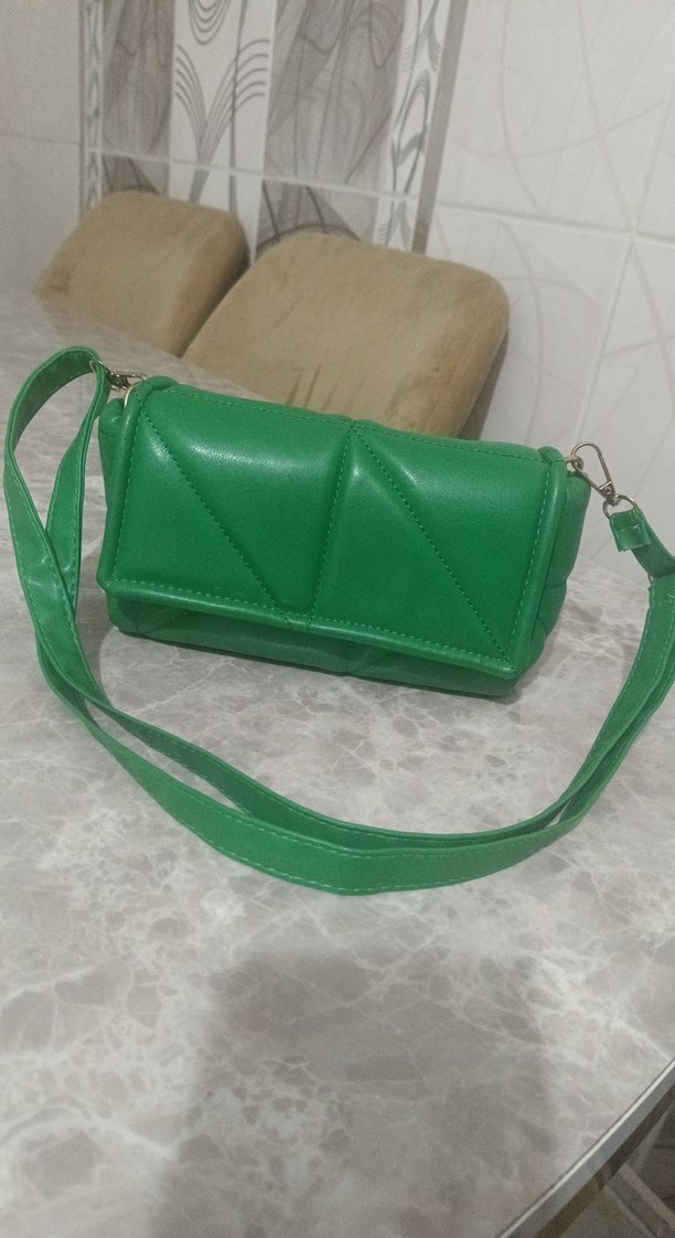 Yeşil Deri Kadın Omuz Çantası - Görsel 3