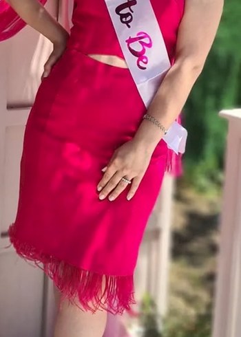 Pembe bride to be Parti Elbisesi