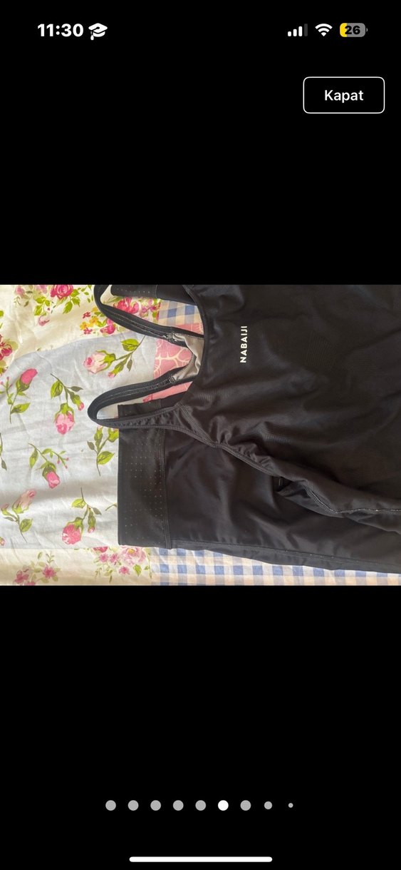 NABAIJI Siyah Kadın Yüzücü Şortu - Kamyleon Geol 500 - Görsel 5