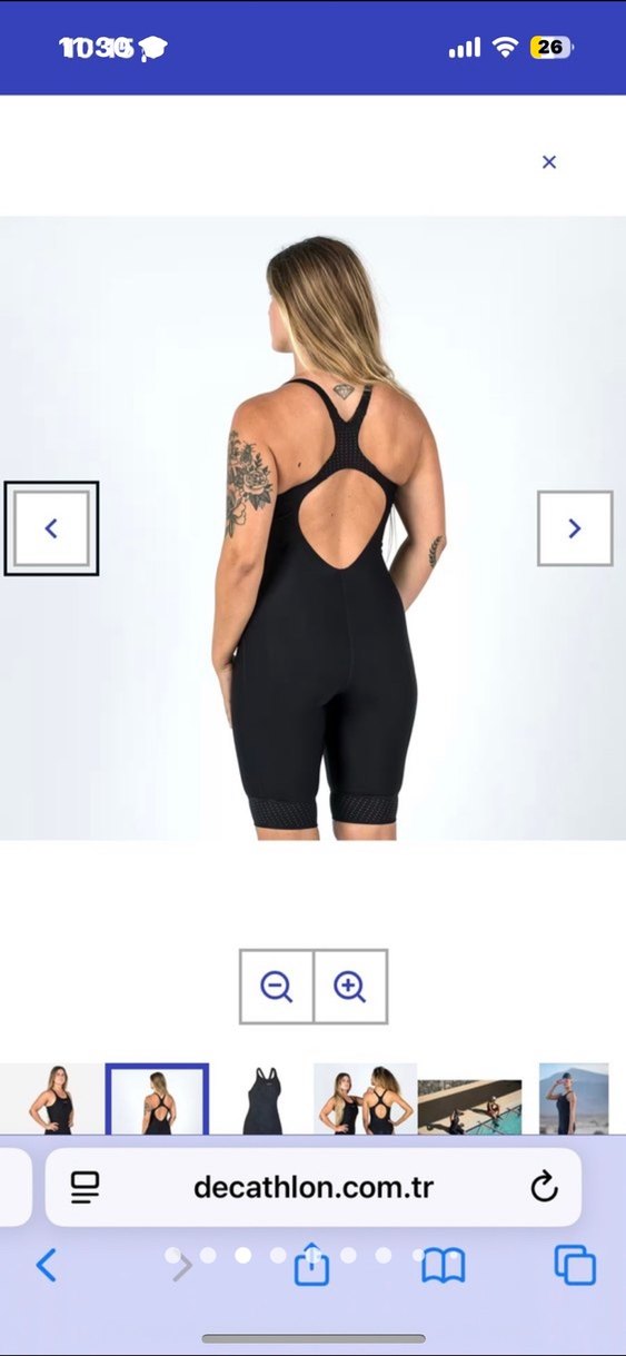 NABAIJI Siyah Kadın Yüzücü Şortu - Kamyleon Geol 500 - Görsel 2