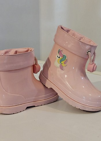 Kız Çocuk Pembe Bağcıklı Yağmur Çizmesi