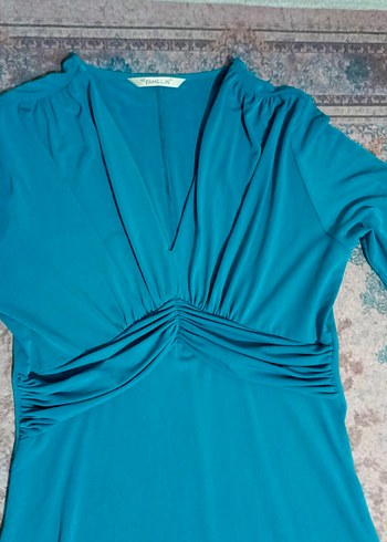 Parlak Turkuaz elbise - Görsel 2