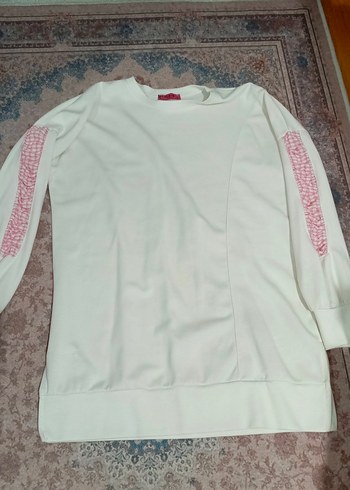 Beyaz Uzun Kollu Rahat Kesim Sweatshirt - Görsel 3