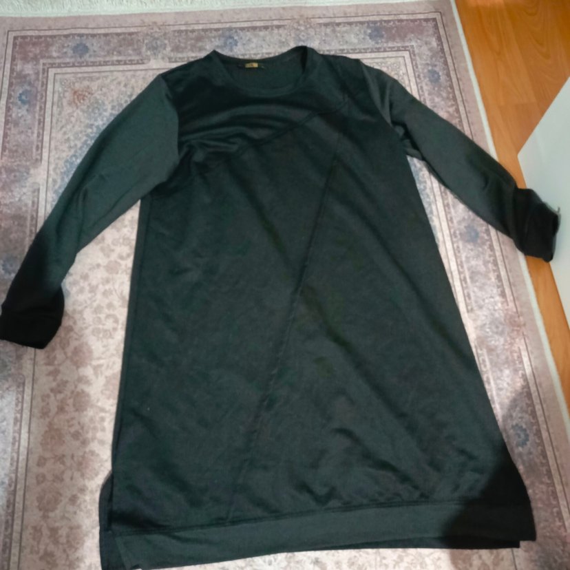 Siyah Uzun Kollu Salaş Kadın Tunik - Görsel 2