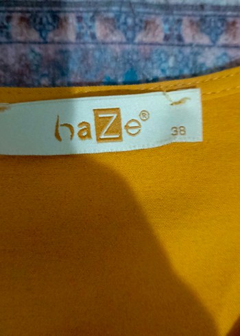 hardal sarısı Uzun Kollu Salaş Midi Tunik - Görsel 3