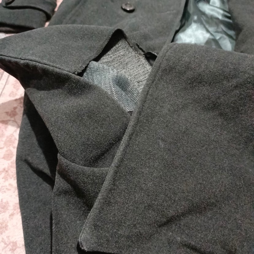 Gri Uzun Düğmeli Kadın Kaban - Görsel 3