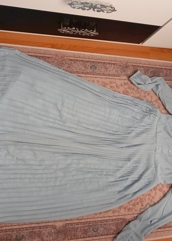 Nakışlı, Düğmeli, Uzun Kollu Bohem Elbise - Görsel 2