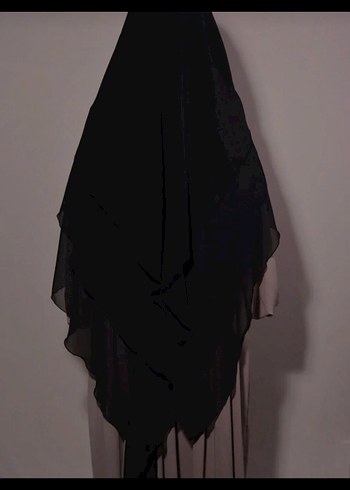 Kaliteli Hazır Peçeli Şifon Sufle Şal Yeni Siyah - Görsel 4