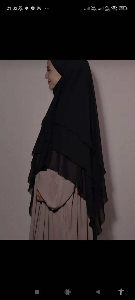 Kaliteli Hazır Peçeli Şifon Sufle Şal Yeni Siyah - Görsel 3