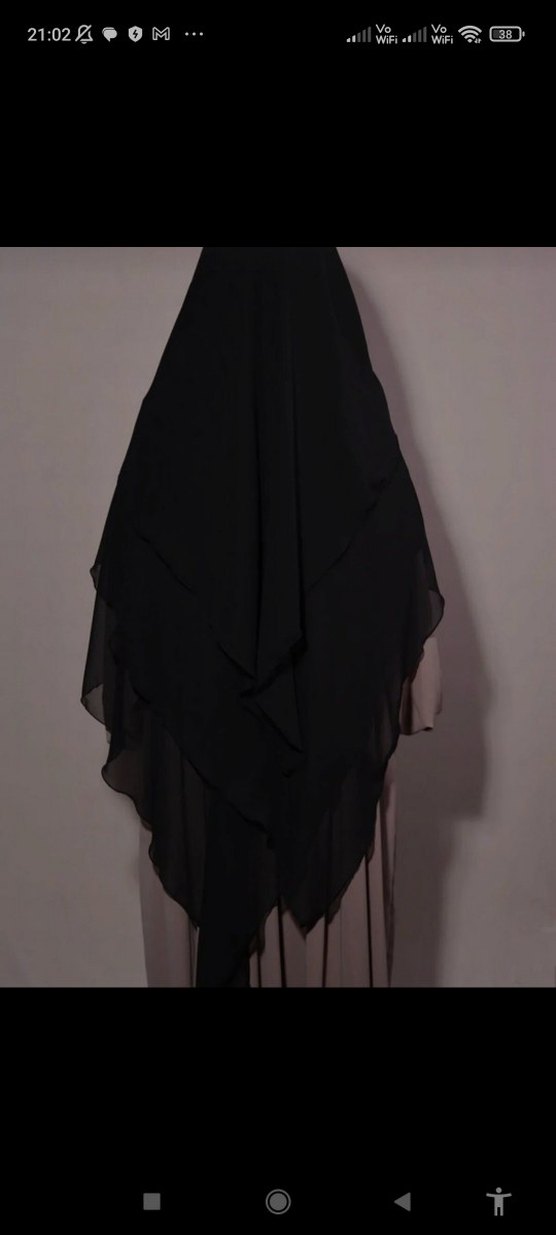 Kaliteli Hazır Peçeli Şifon Sufle Şal Yeni Siyah - Görsel 4