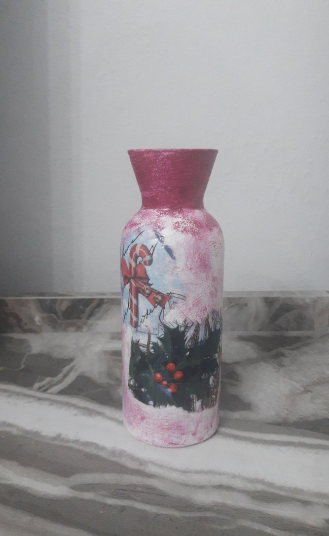 Beyaz Yapay Çiçekli Pastel Vazo - Görsel 3