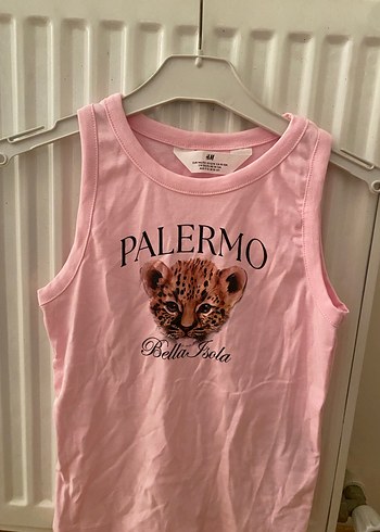 H&M Kız Çocuk Pembe Baskılı Pamuklu Atlet