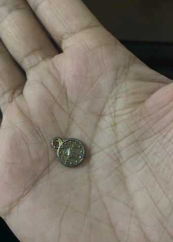 Gri Vintage Düğmeli Kadın Charm - Görsel 2