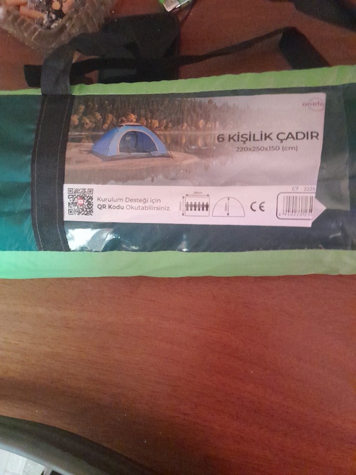 6 Kişilik Baskılı Camel Renk Çadır 220x250x150 cm - Görsel 5