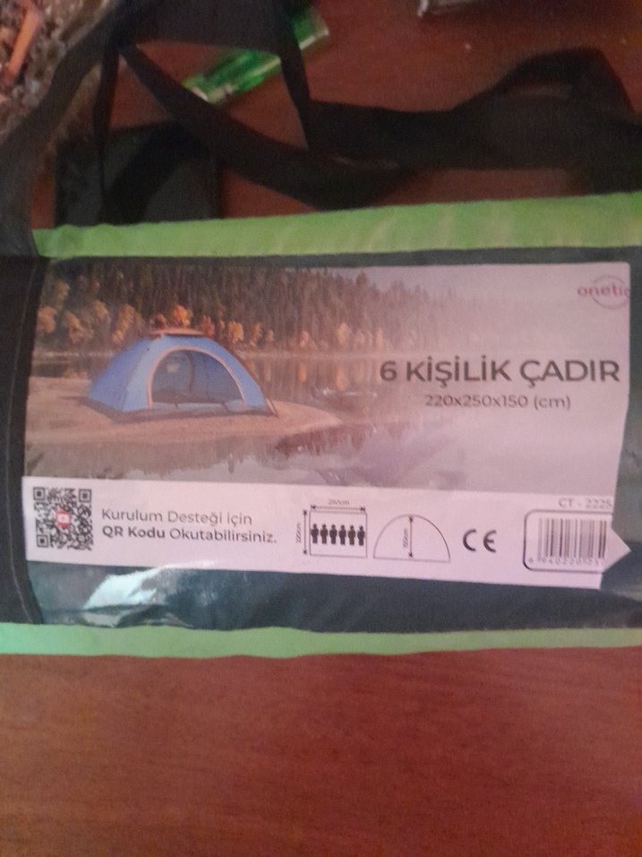 6 Kişilik Baskılı Camel Renk Çadır 220x250x150 cm - Görsel 3