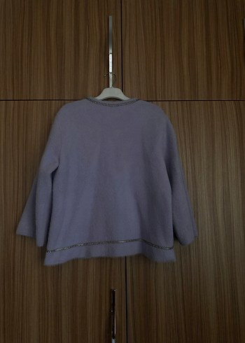 Kadın On marka Mor Triko Midi Ceket - Görsel 3