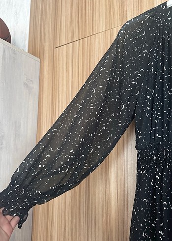 Kadın Siyah Uzun Piliseli Elbise - Görsel 2