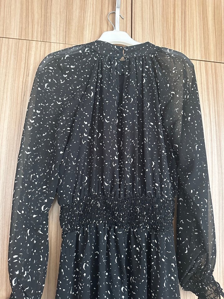 Kadın Siyah Uzun Piliseli Elbise - Görsel 4