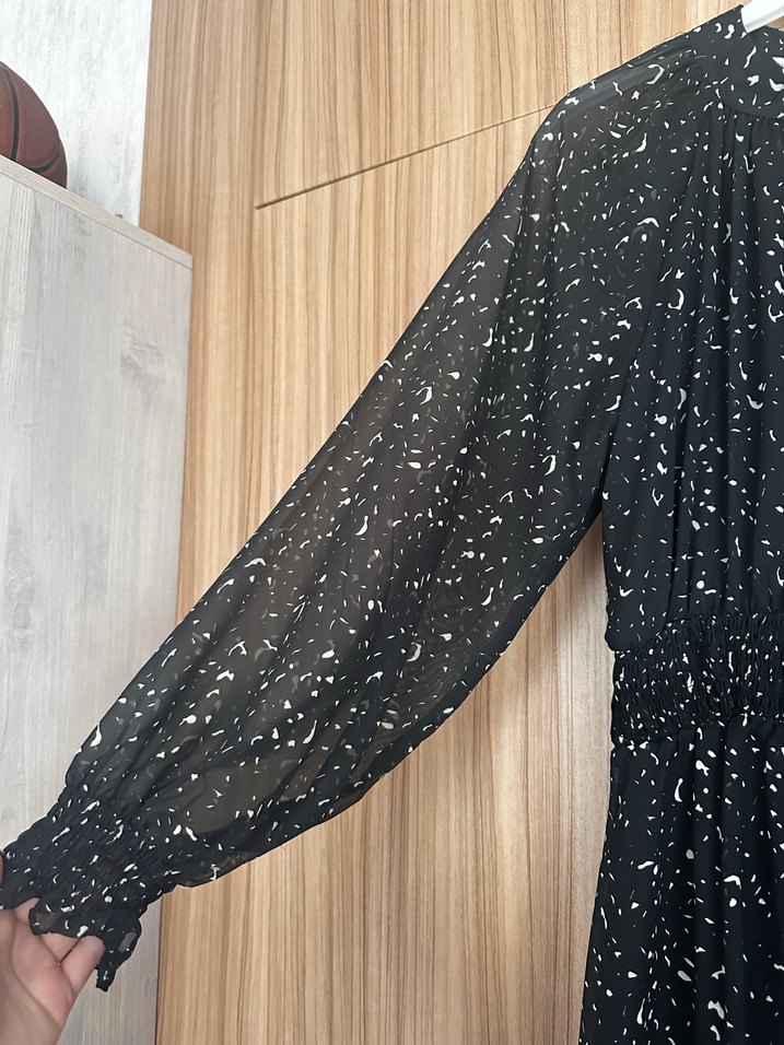 Kadın Siyah Uzun Piliseli Elbise - Görsel 2