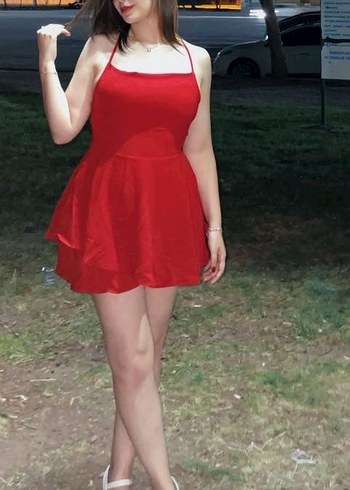 40 Beden kırmızı Renk kırmızı, şortlu mini elbise