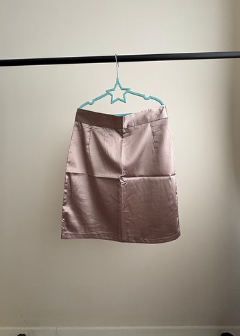 Bej Saten Midi Kadın Etek - Görsel 2