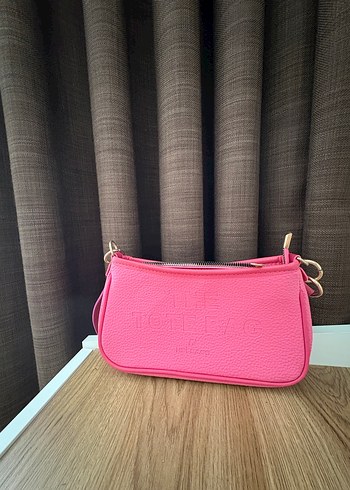 Pembe Deri Kadın Omuz Çantası - Görsel 2