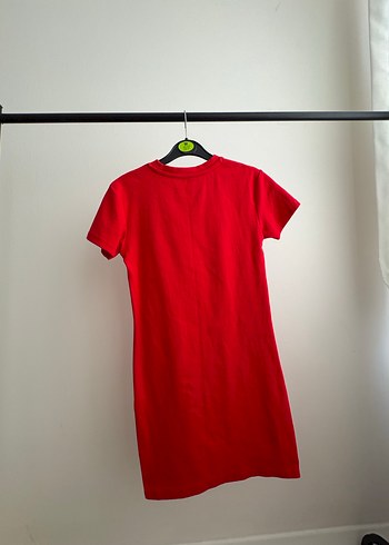 Kırmızı Kısa Kollu Midi Elbise - Görsel 2