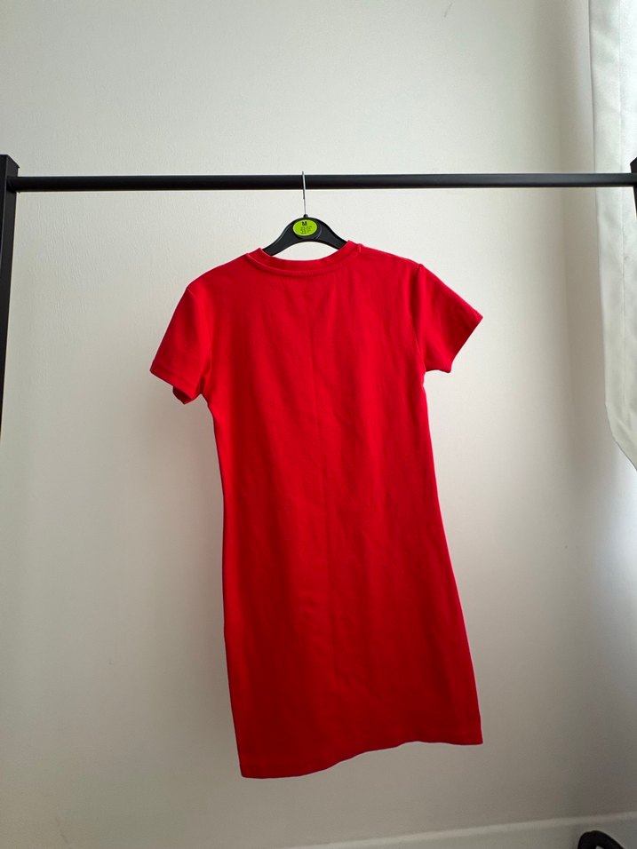 Kırmızı Kısa Kollu Midi Elbise - Görsel 2