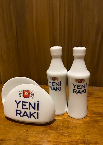 Güral Porselen Yeni Raki Tuzluk Karabiberlik Ve Pecetelik Seti