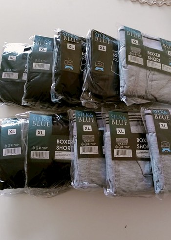 Mavi Baskılı Erkek Boxer Şort XL