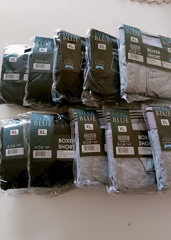 Diğer Mavi Baskılı Erkek Boxer Şort XL