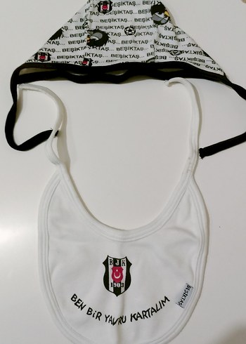 Beşiktaş Baskılı Beyaz Bebek Önlüğü - Görsel 2