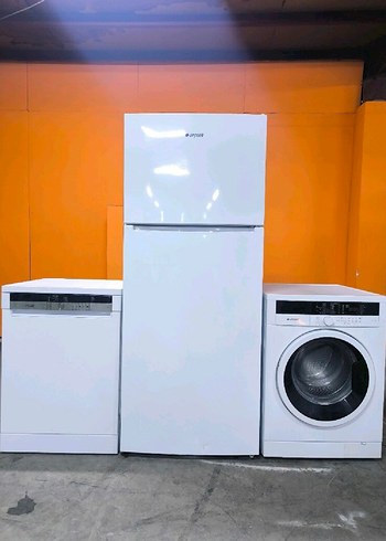UYGUNA 3LÜ SET Beyaz Buzdolabı, Çamaşır ve Bulaşık Makinesi Seti