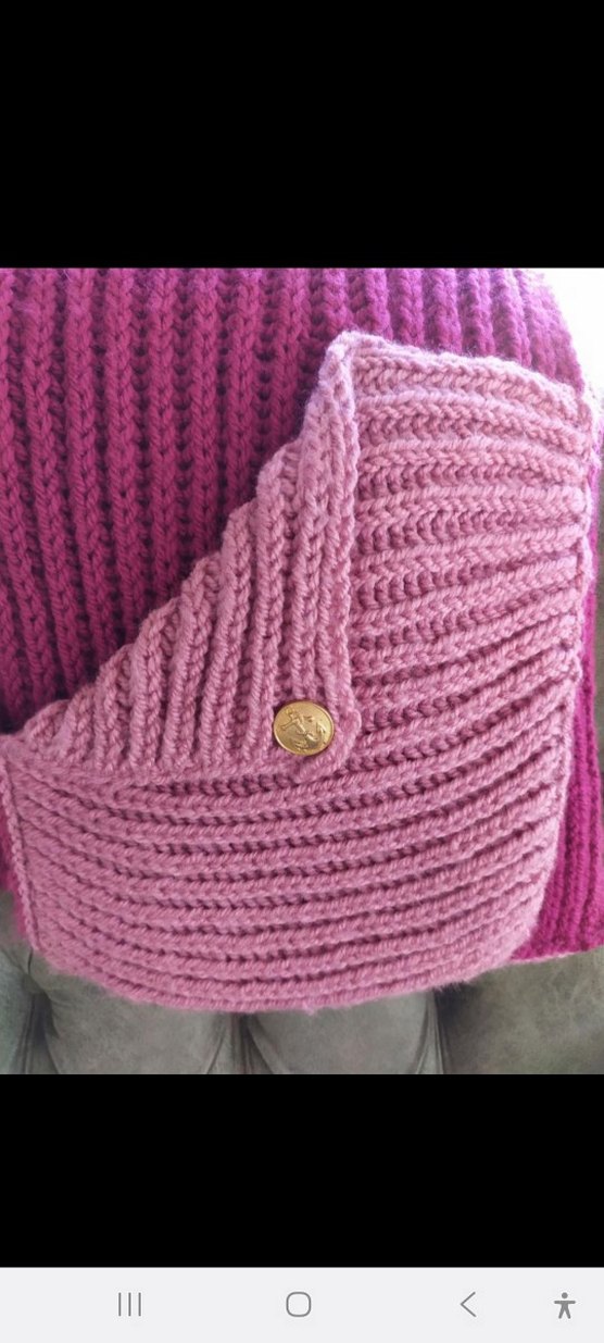 Bordo ve Gri Örgü bayan  atkı - Görsel 2