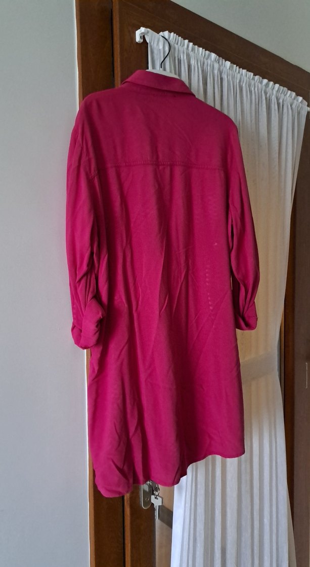 Bordo Uzun Kollu Düğmeli Bohem Tunik - Görsel 3