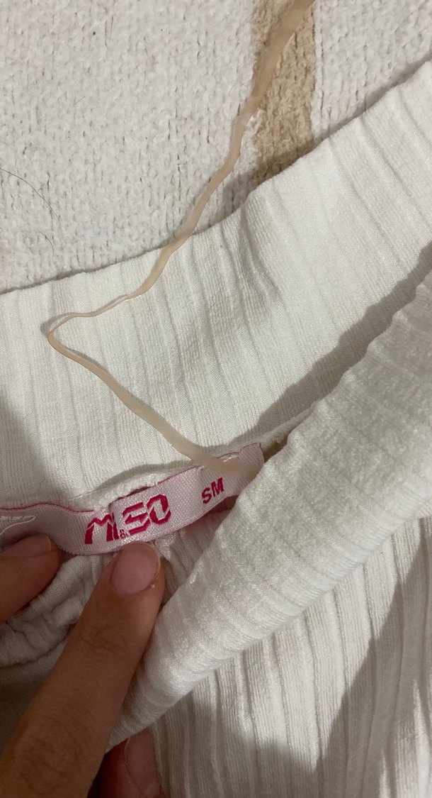 Beyaz Fitilli Uzun Kollu Kadın Bluz - Görsel 3