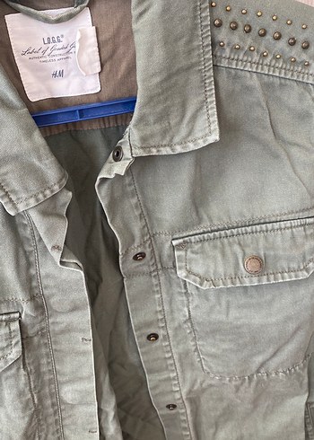 Düğmeli haki Kadın Ceket - Görsel 3