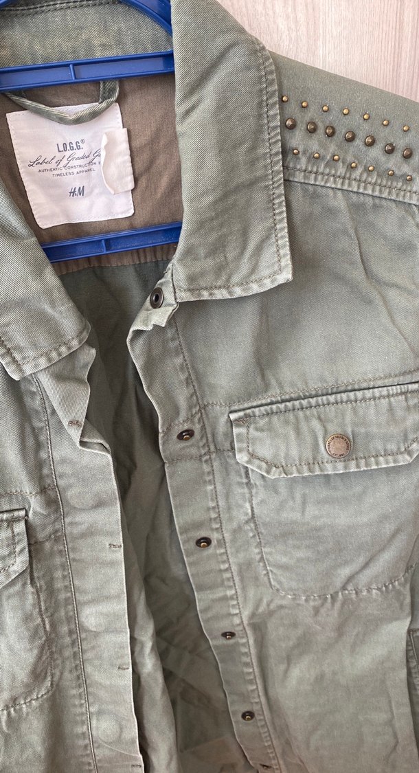 Düğmeli haki Kadın Ceket - Görsel 3