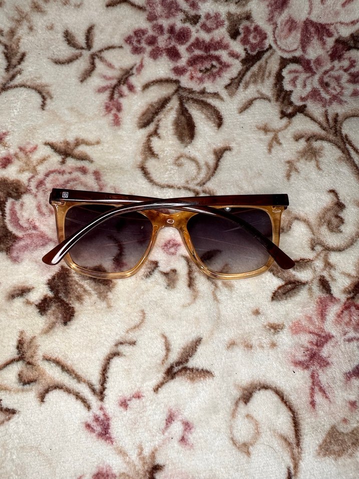 Kahverengi Parlak Kürklü Kadın Güneş Gözlüğü - Görsel 2